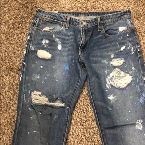 Paulo splash painted blue jeans